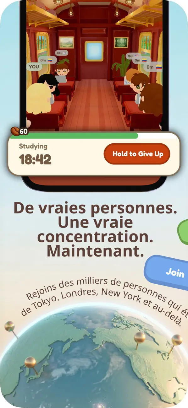 Screenshot #2 pour FocusTown : Étudier entre amis