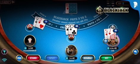 Blackjack 21: Live Casino game - L'application plonge les utilisateurs dans l'ambiance d'un casino avec ses tables de jeu réalistes et permet d'interagir via des avatars personnalisables.