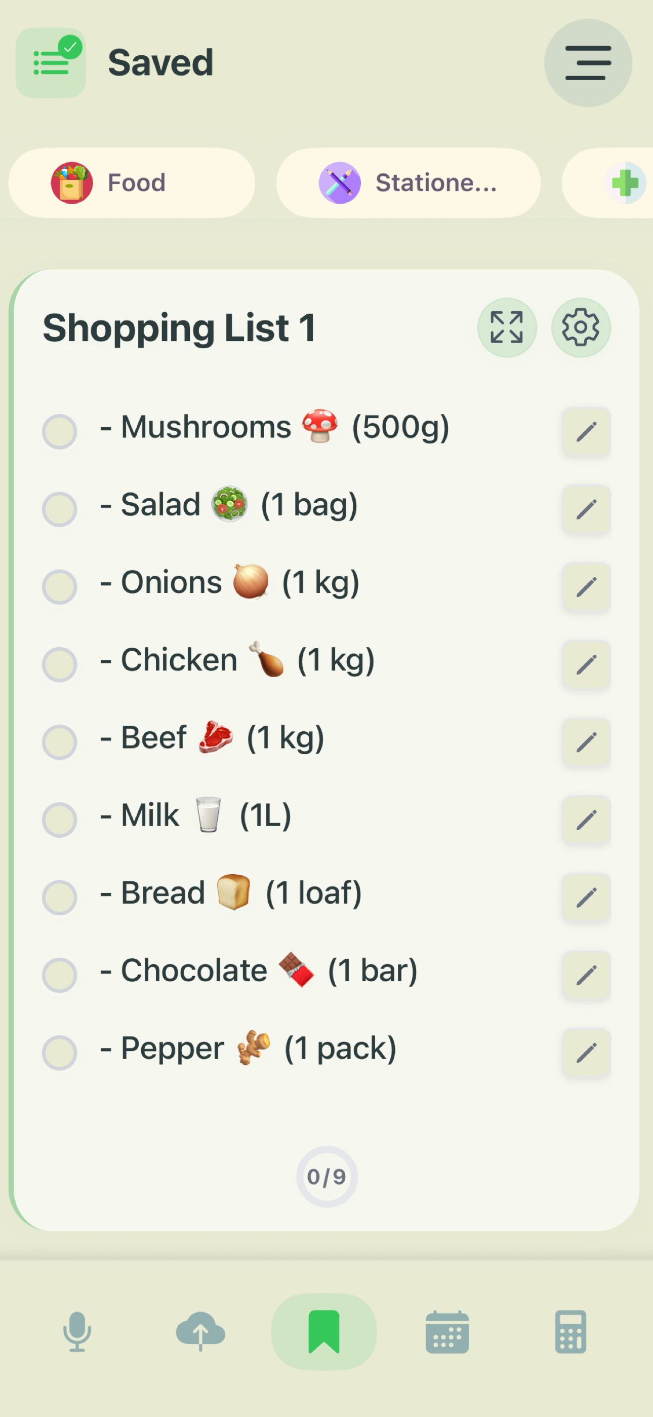 Voice Shopping list