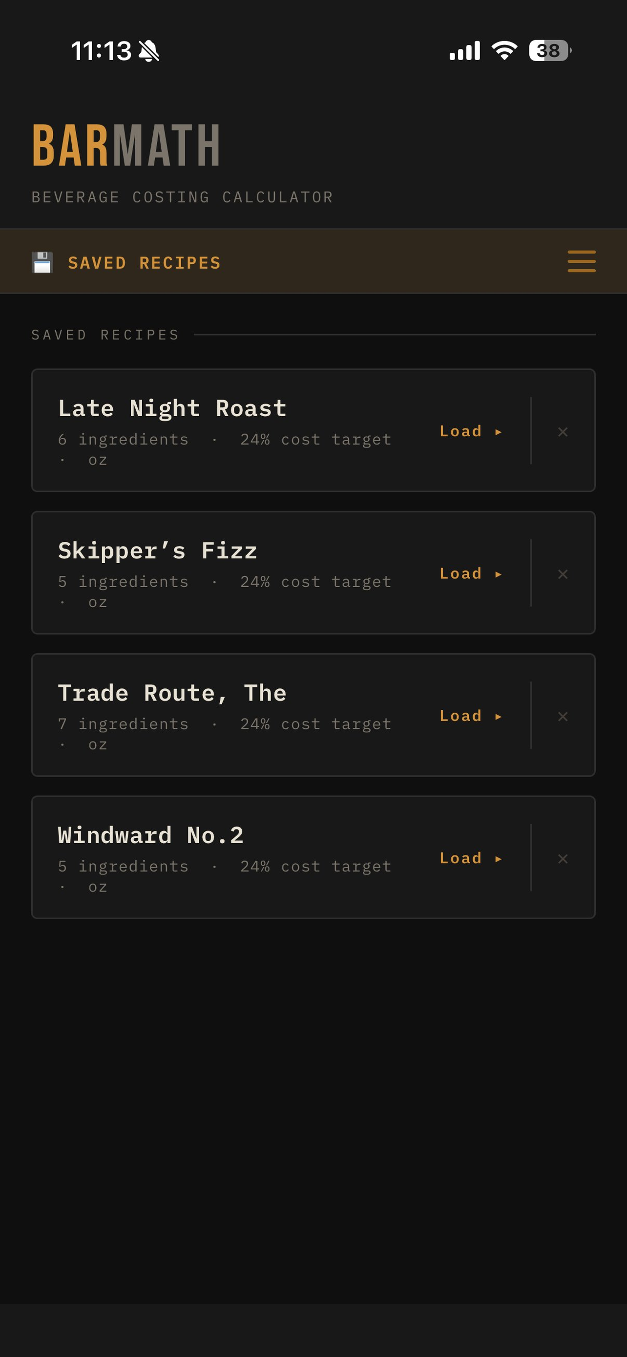 BarMath: Beverage Costing screenshot 8