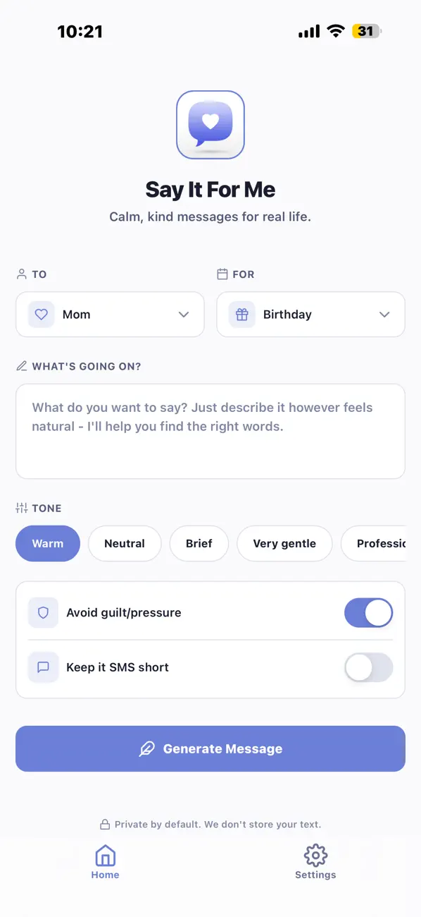 Screenshot #1 pour Say It For Me - Mesage Writing