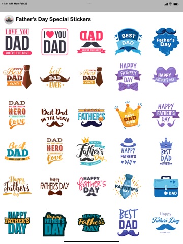 Father's Day Special Stickers iPad screenshot