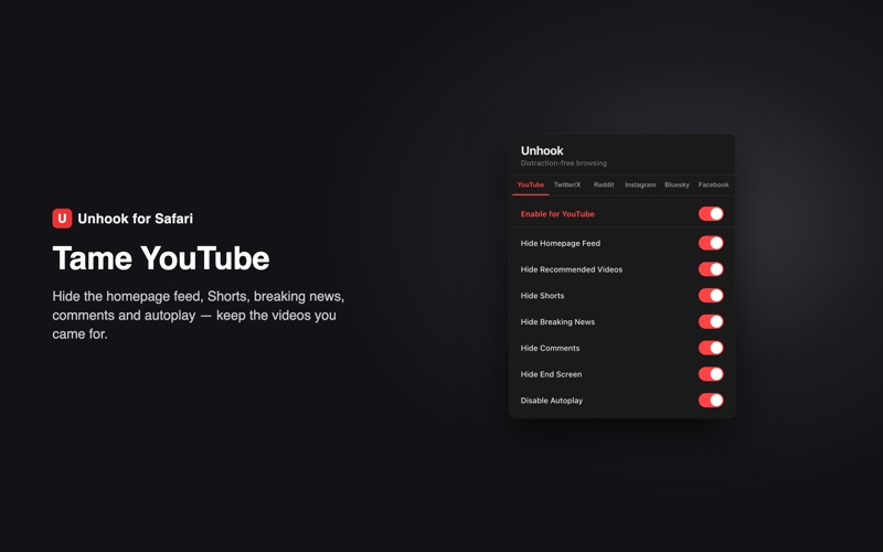 Unhook - Distraction Blocker screenshot