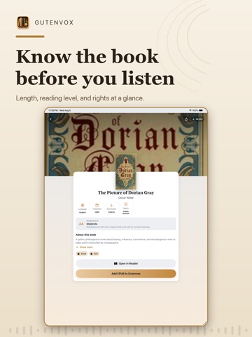 Gutenvox: Classic Audiobooks iPad screenshot