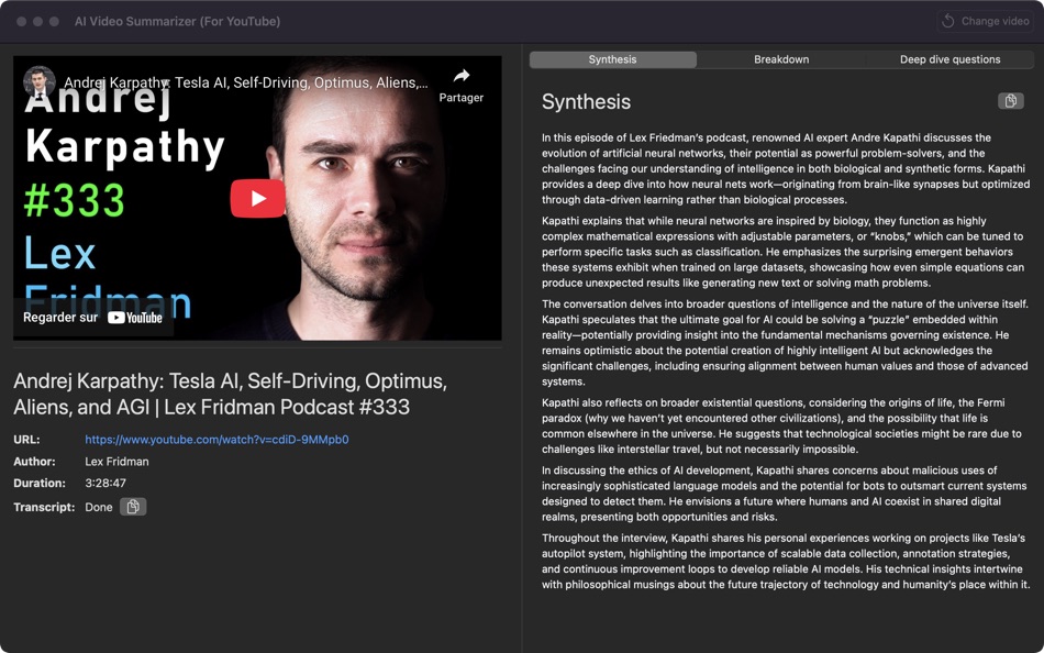 #3. AI Summarizer (for YouTube) (macOS) Ved: InsightKeeper