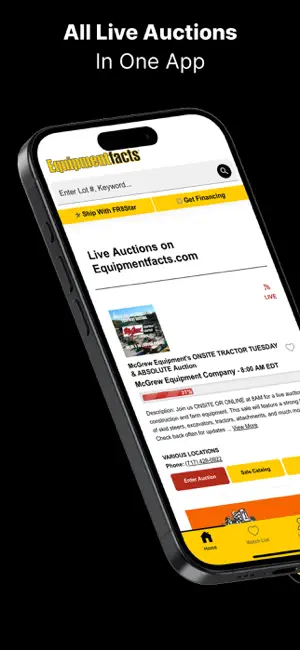 Equipmentfacts Live Auctions screenshot 1
