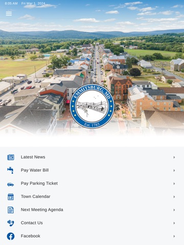 My Emmitsburg iPad screenshot
