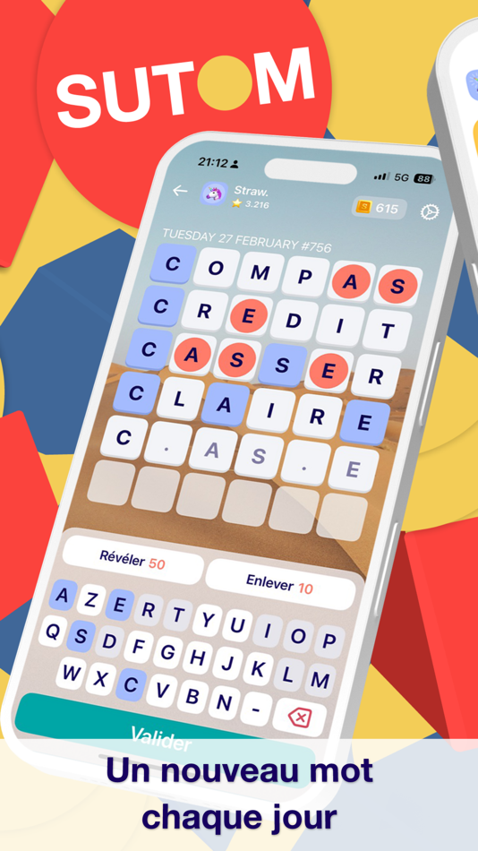 #1. Sutom – Daily Word Game (iOS) By: Straw Technologies