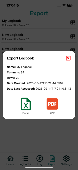 Loggable: Paperless Logbook Screenshot 2 of 4