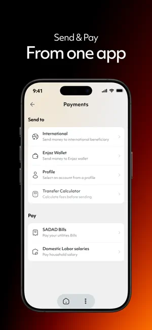 Enjaz Pay iPhone screenshot 2
