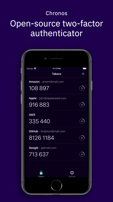 Chronos Authenticator Screenshot