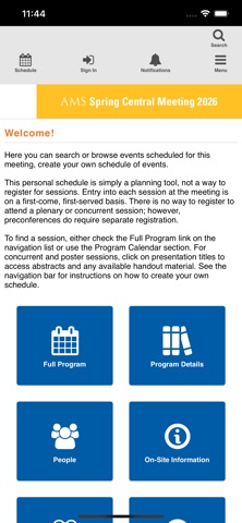 AMS Spring 2026 Central iPhone screenshot