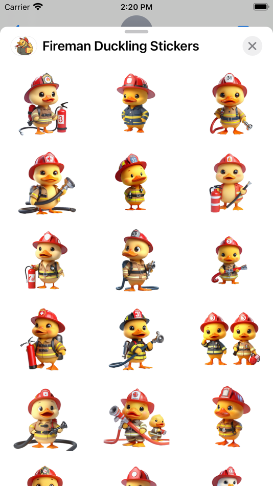 #1. Fireman Duckling Stickers (iOS) By: Paul Scott