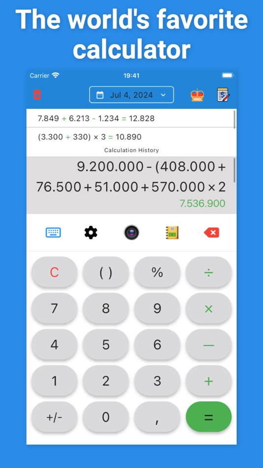 #1. Calculator with History & Note (iOS) 게시자: WondaPro Co., Ltd