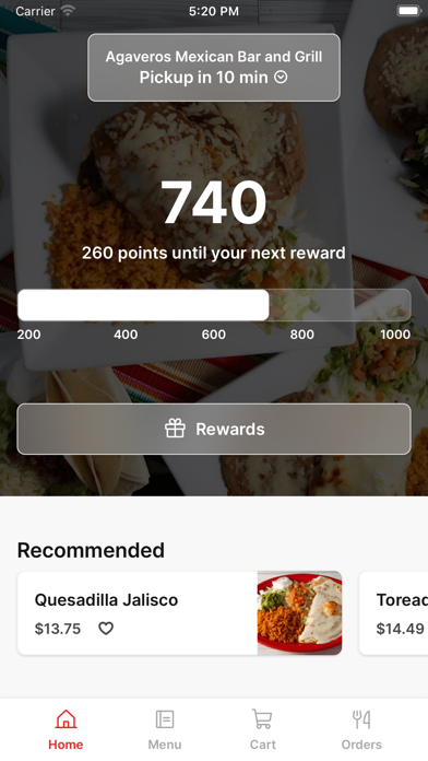 Agaveros Mexican Bar & Grill iPhone screenshot 1 - Food & Drink app
