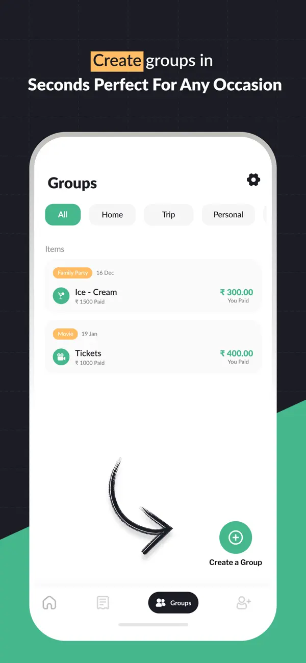 #3. Split Expense Tracker (iOS) Podle: Shrey Shah