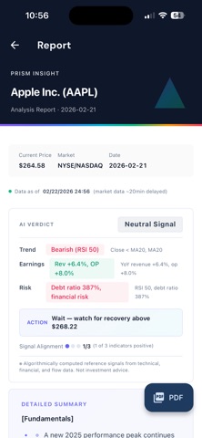 PRISM Insight - Stock Analysis Screenshot 3 of 3