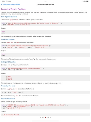 Learn Shell Scripting iPad screenshot