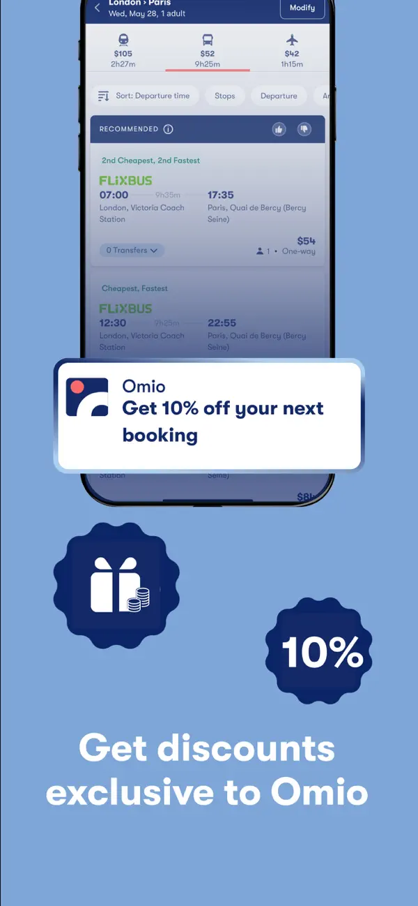 #5. Omio: Book Train, Bus & Flight (iOS) Oleh: Omio Corp.