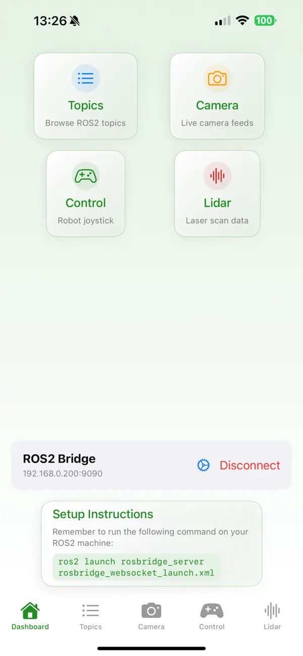 #1. ROS2 Visualizer (iOS) De: Burf Development