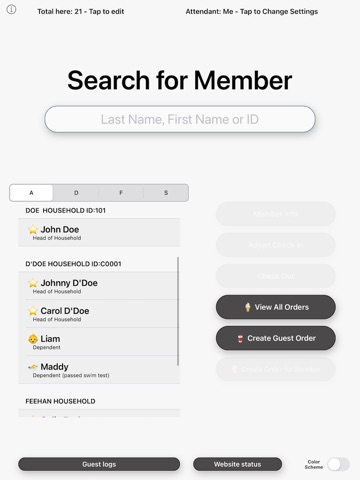Front Desk Attendant iPad screenshot
