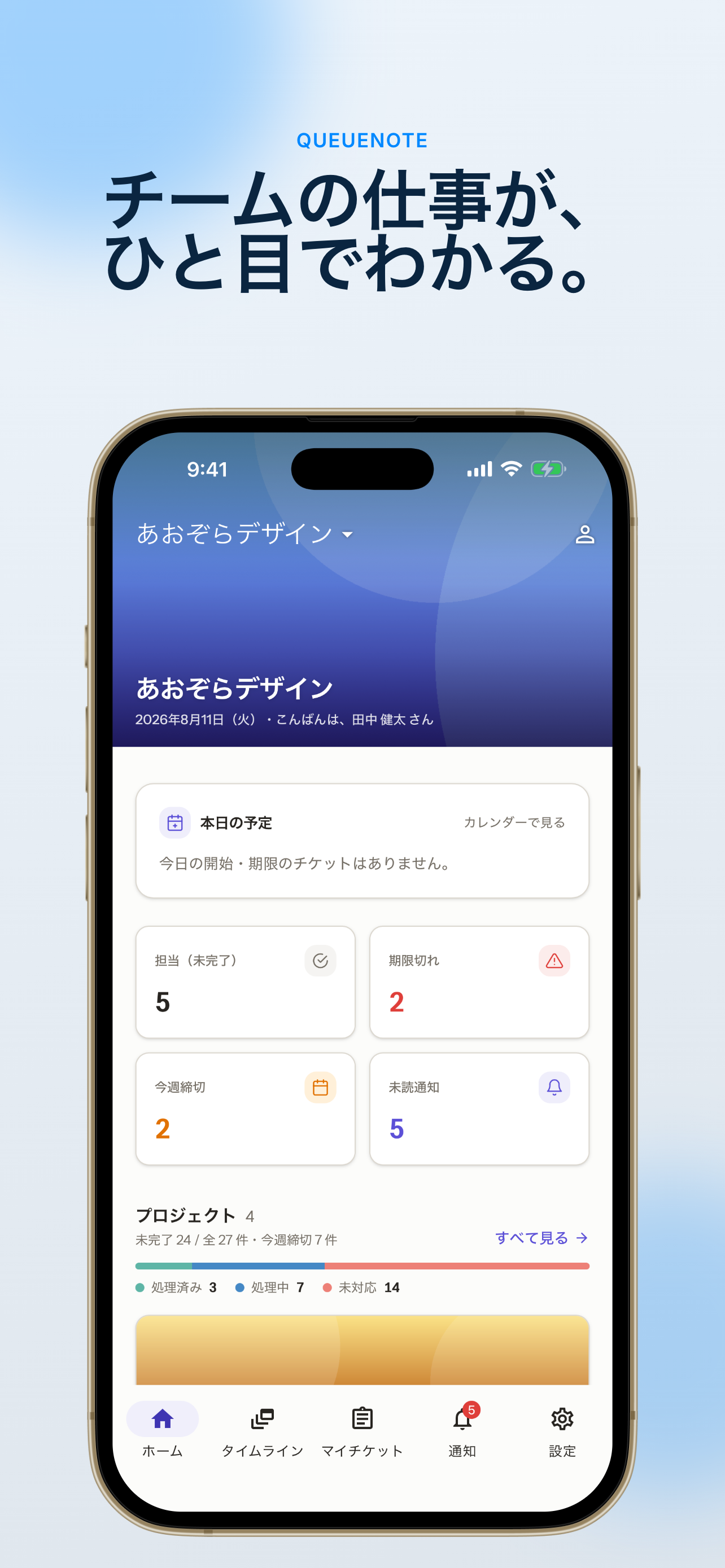 チームのためのプロジェクト管理ツール - キューノート