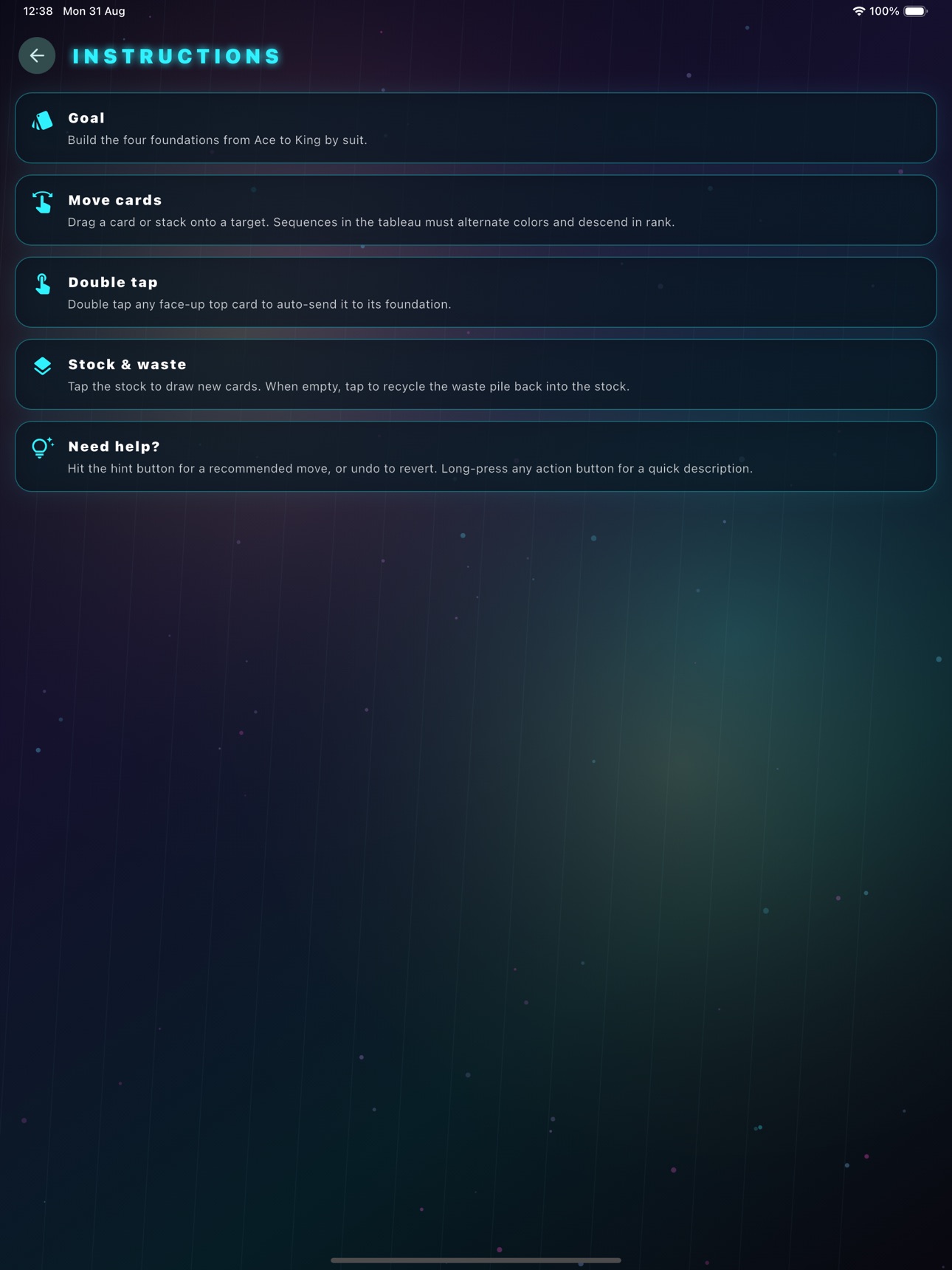 Screenshot 5 of Neon Card Game: Solitarie