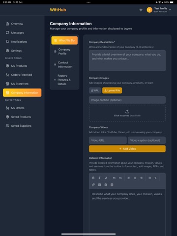 WiftHub iPad screenshot
