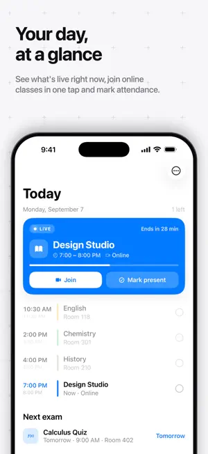 Slate: Class Schedule & Alarms screenshot 1