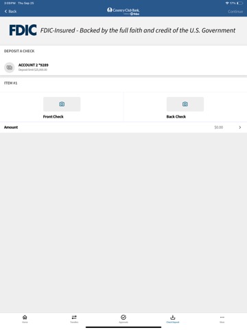 Country Club Bank for Business iPad screenshot