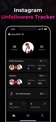 Followers+ Unfollowers Tracker iPhone screenshot 1