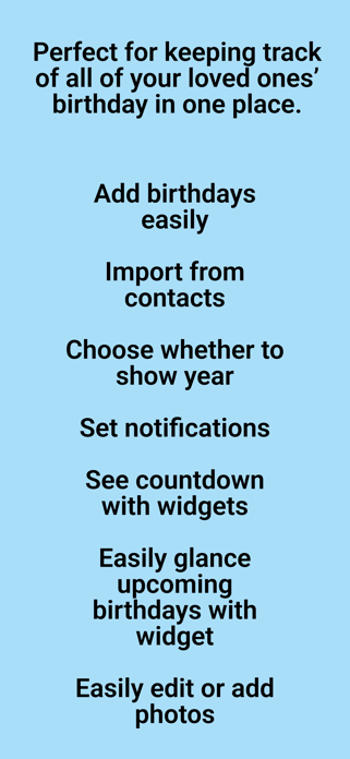 Birthday Reminders Tracker Screenshot 2 of 4