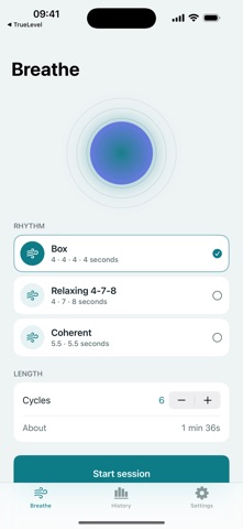BreathePulse Breathing Pacer iPhone screenshot