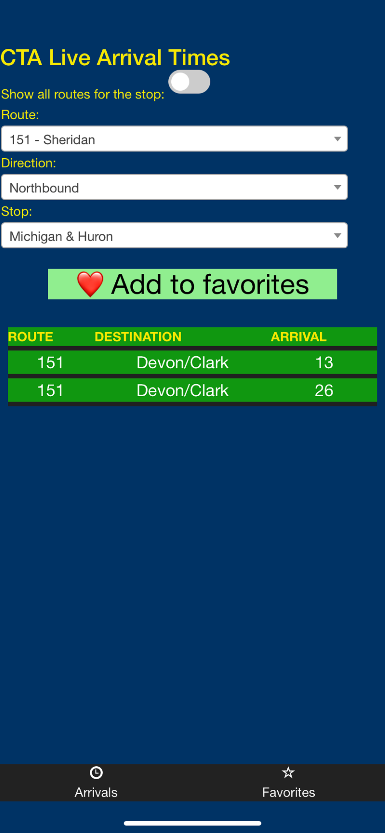 Chicago CTA Bus Tracker
