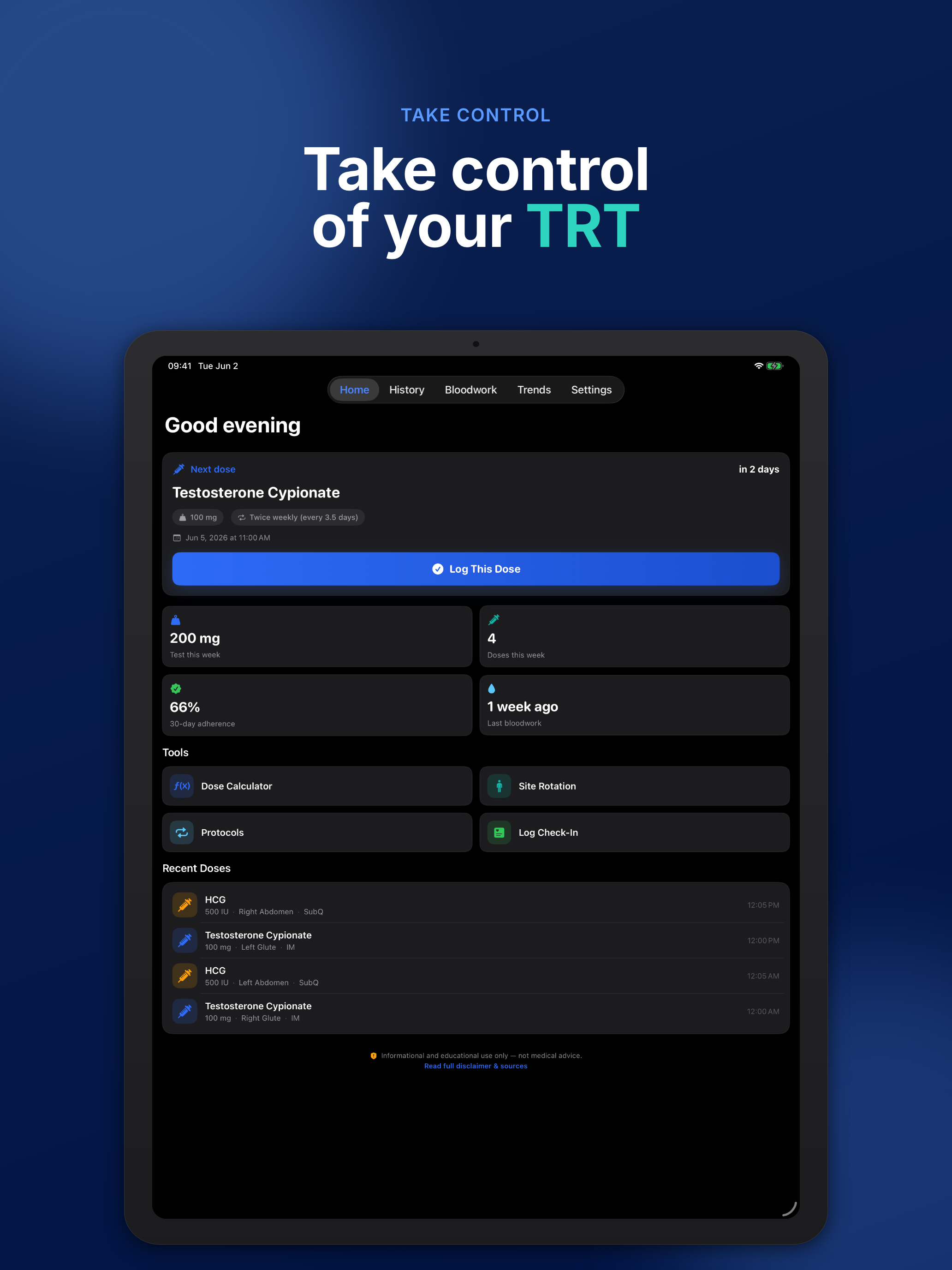 TRT Tracker: Log Testosterone