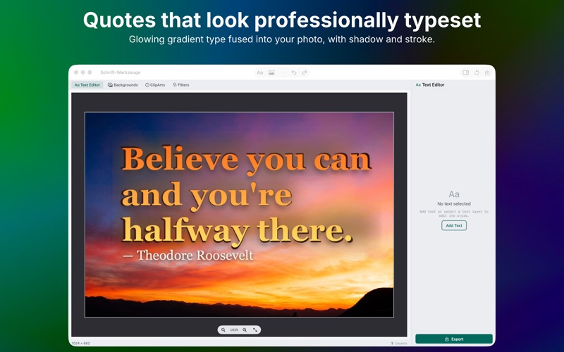 Text overlay layer creation on photo