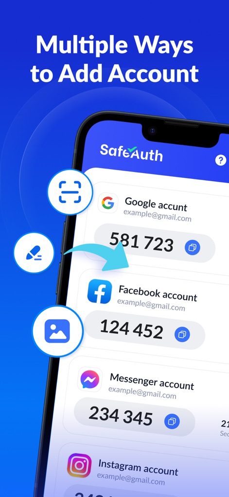 Authenticator App - SafeAuth - Productivity App | MWM