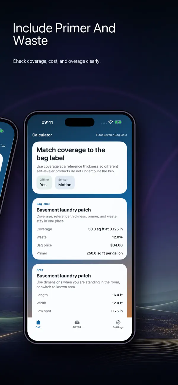 Screenshot #2 pour Floor Leveler Bag Calc