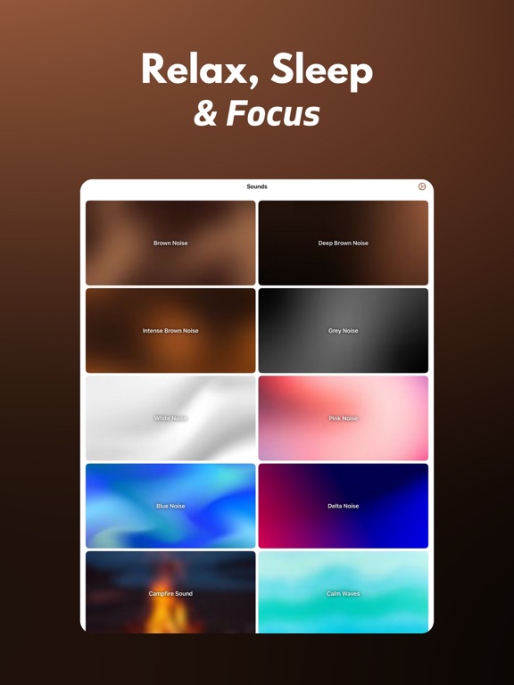 Brown Noise for Sleeping iPad screenshot 2 - Health & Fitness app