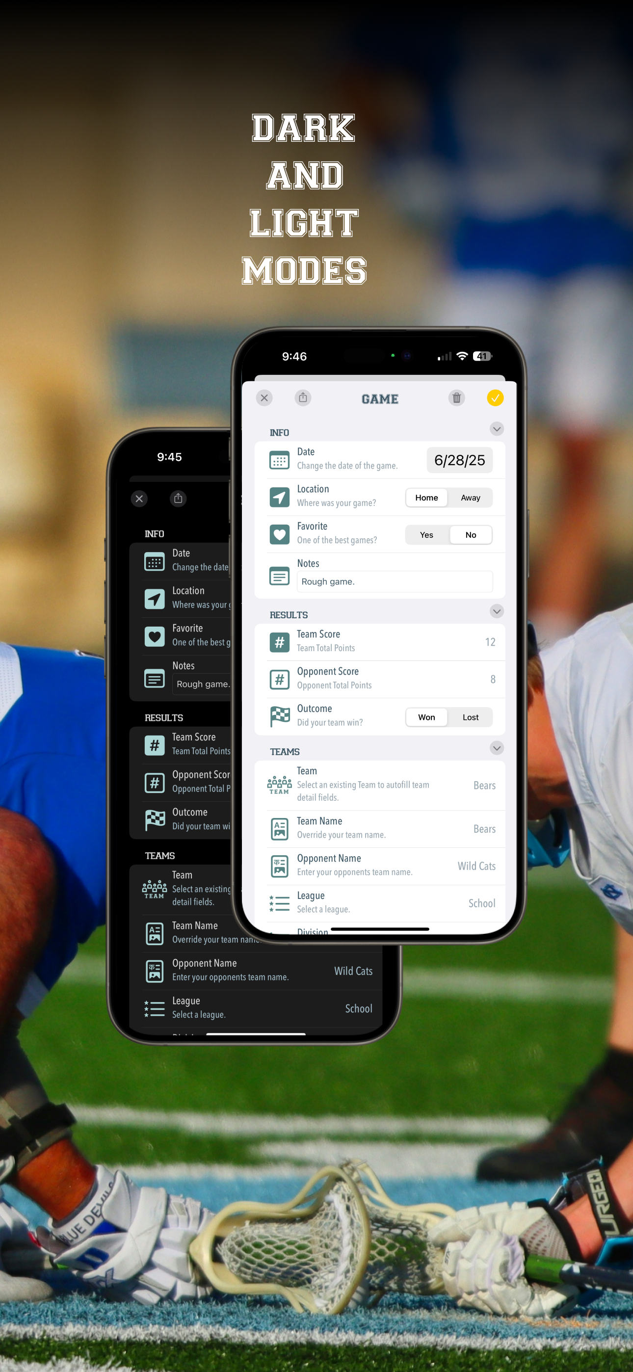 Lacrosse Simple Stats Tracker
