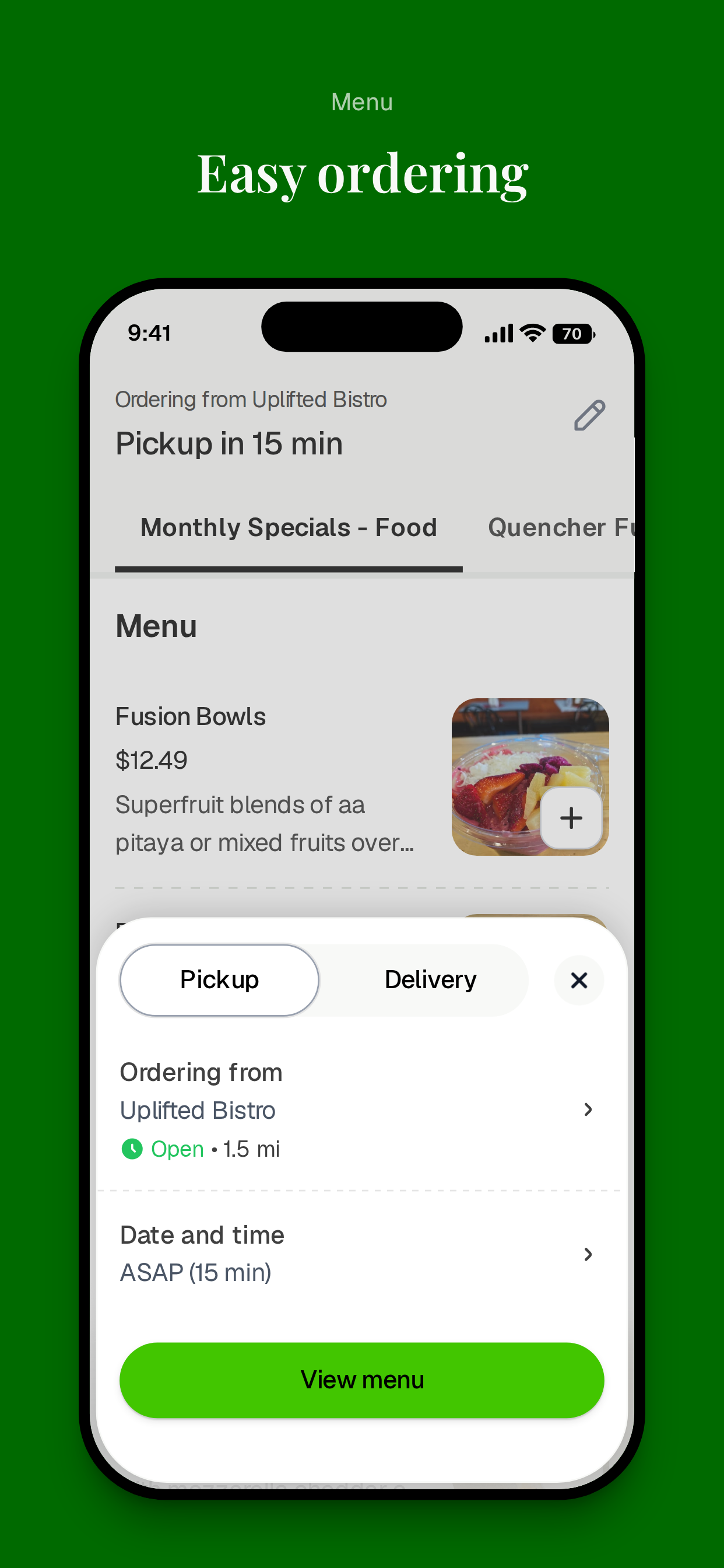 Uplifted Bistro To Go