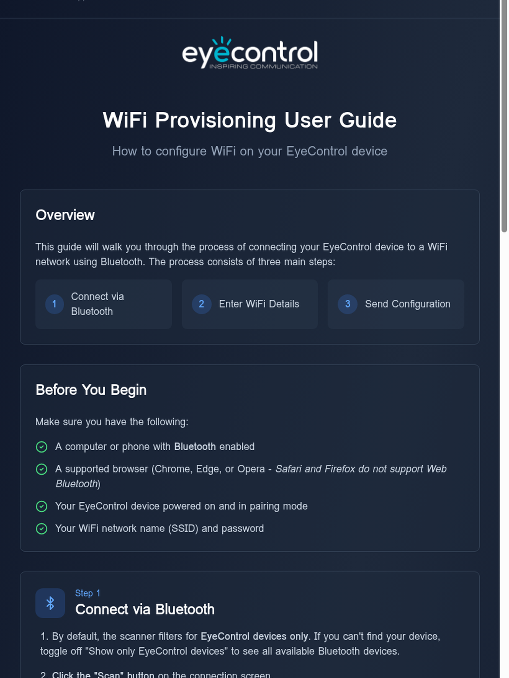 EyeControl WiFi Provision