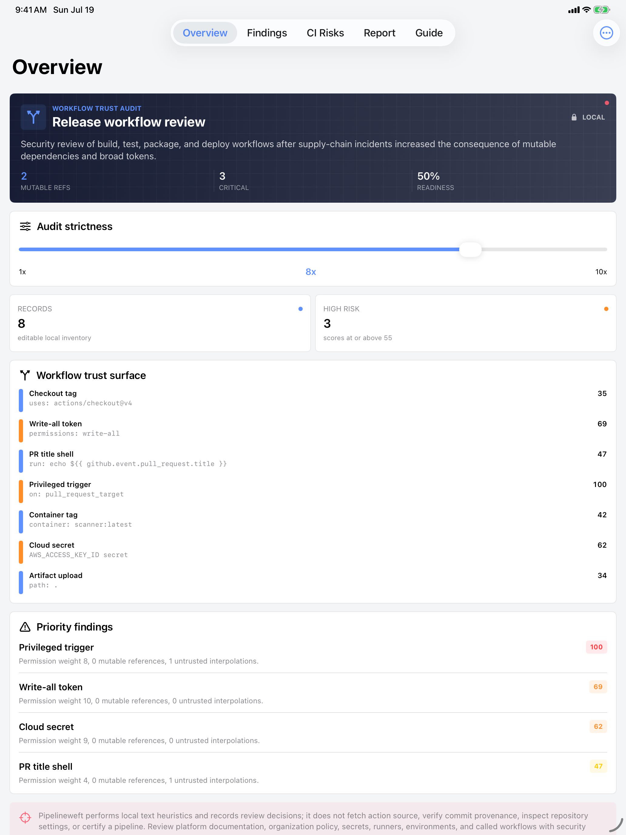 Pipelineweft: CI Audit iPad screenshot 1 of 4