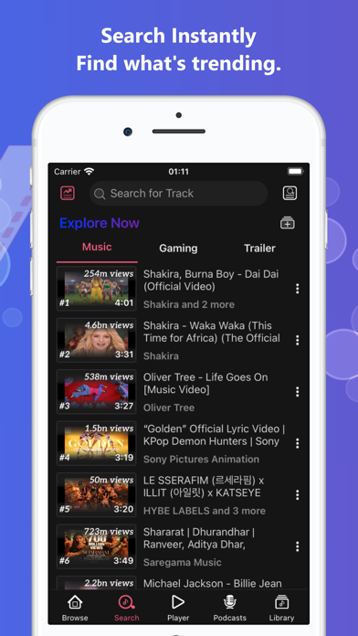 Screenshot #2 pour Music Player: Videos, Podcasts