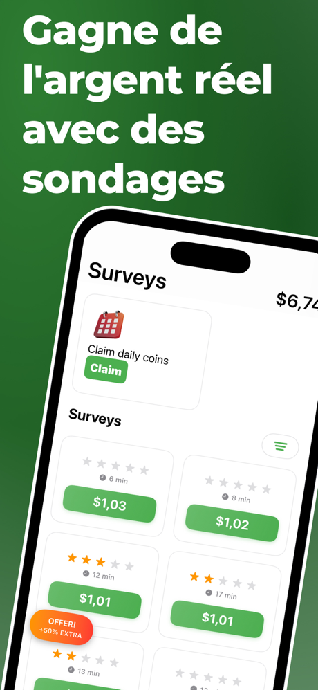 Sondages rémunérés Argent screenshot 1