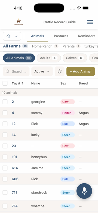 Herd Advisor: Cattle Records Screenshot 3 of 7