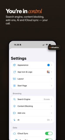 The Browser - Private AI iPhone screenshot