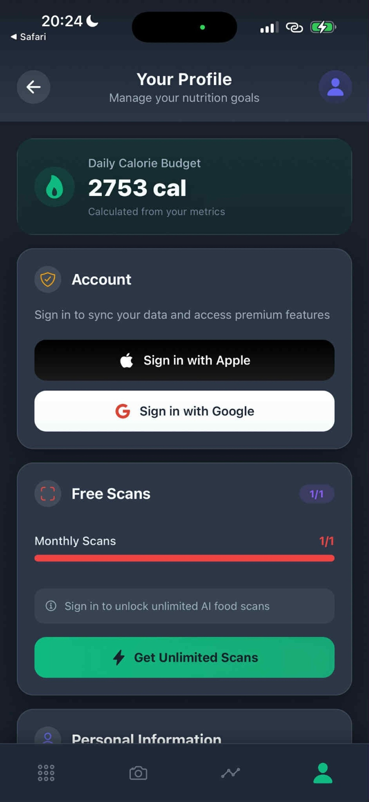 Swifter - Calorie Tracker