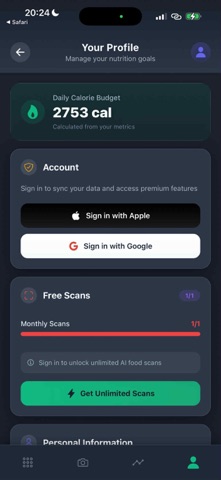 Swifter - Calorie Tracker screenshot