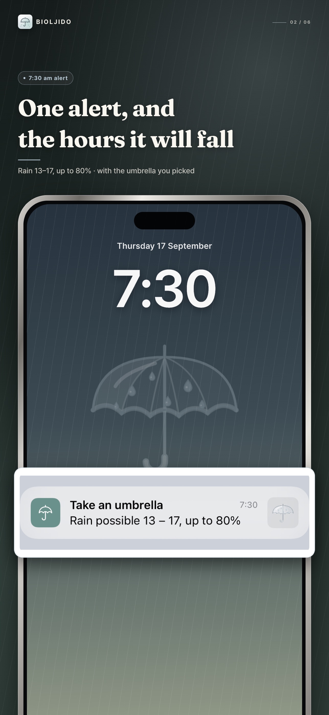 Screenshot 2 of Bioljido: Umbrella Reminder